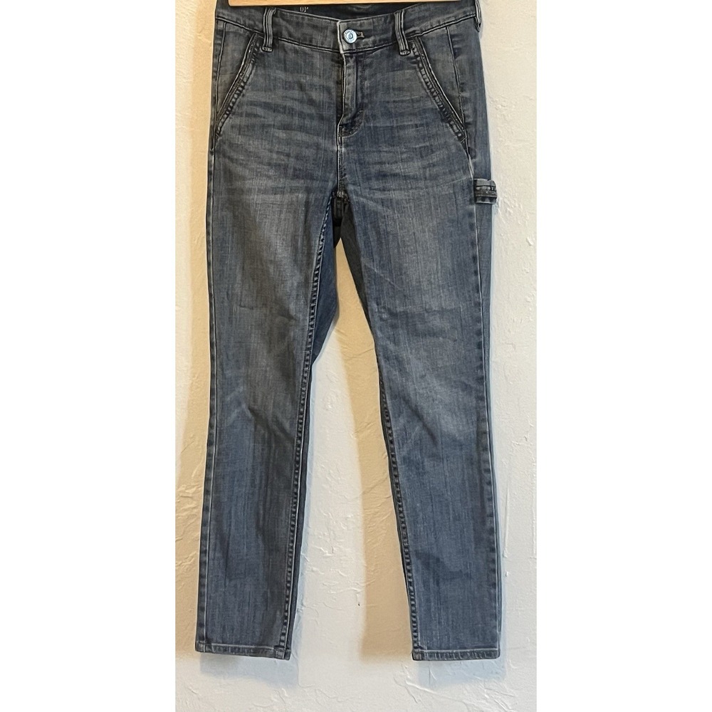 White House‎ Black Market The Slim Carpenter Jeans Grey Faded Utility Pants 0P